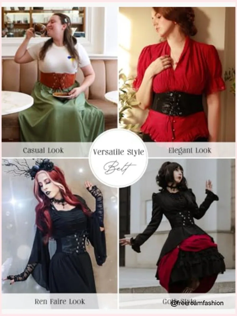 Elastic Stretch Wide Band Waspie Corset Waist Belt Renaissance